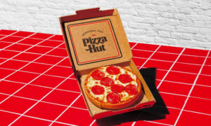 A personal pan pizza with pepperoni from pizza hut