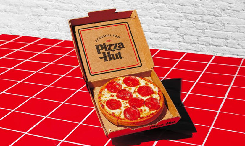 A personal pan pizza with pepperoni from pizza hut
